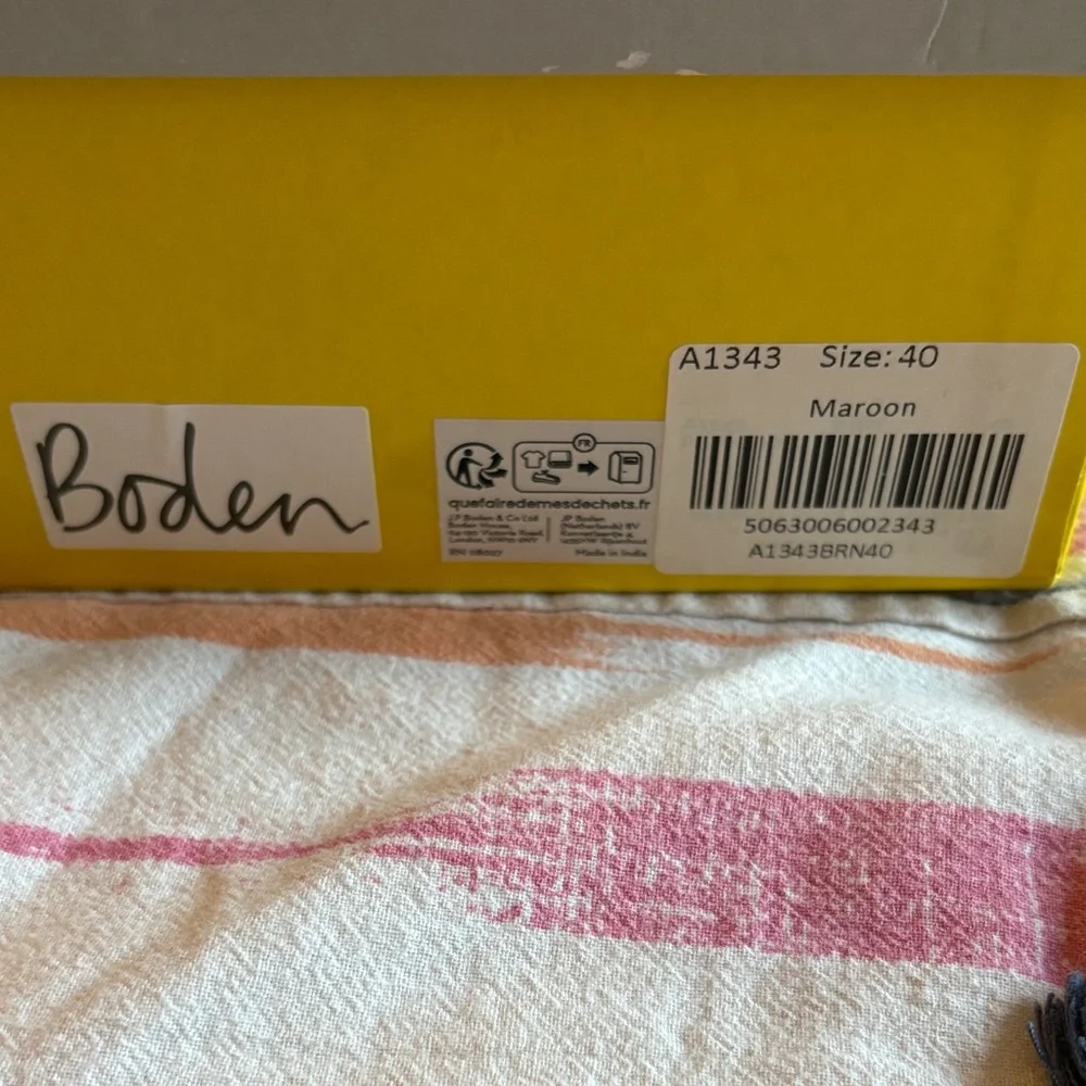 Boden Maroon Leather Heeled Boots - Picture 8 of 10